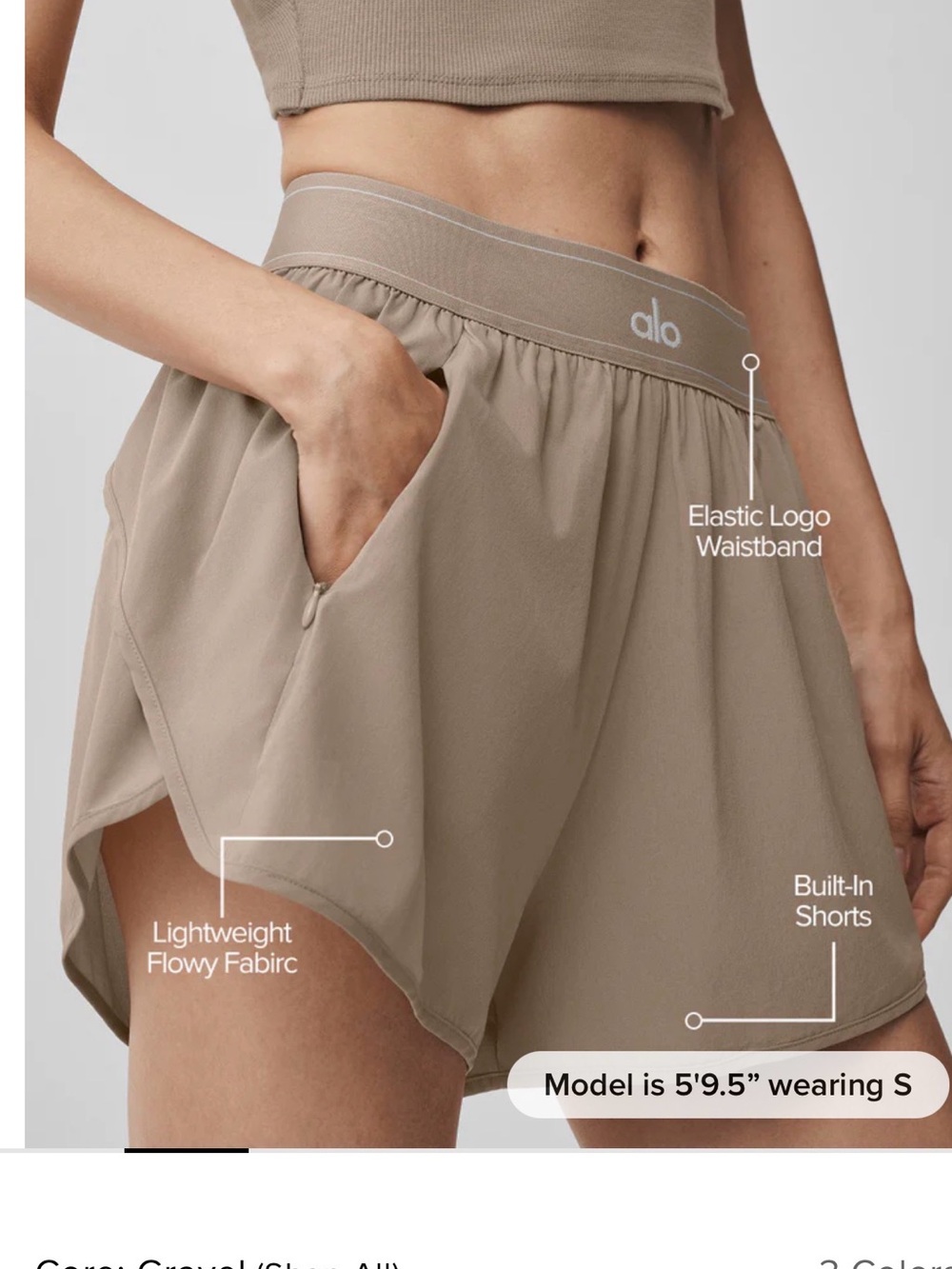 ALO Yoga Flowy Built-In Shorts - Gravel